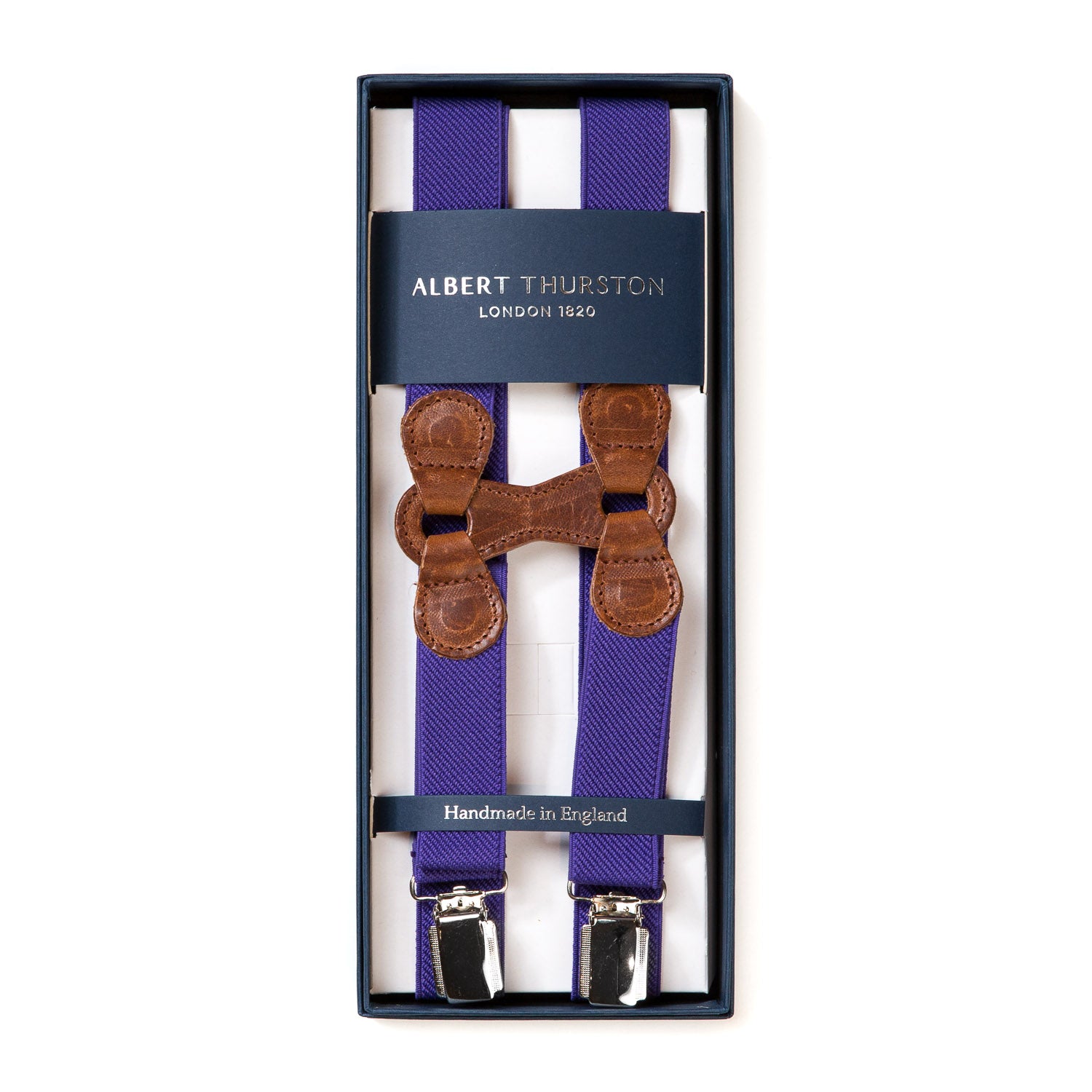 Purple Elastic Clip-On Suspenders "Infinity"